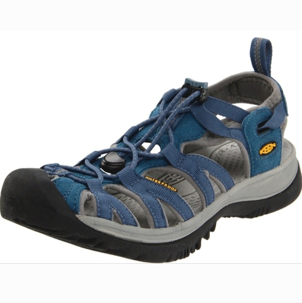 Women's KEEN Whisper Sandals Bluestone Neutral Gray Sports Sandals, Size 8.5